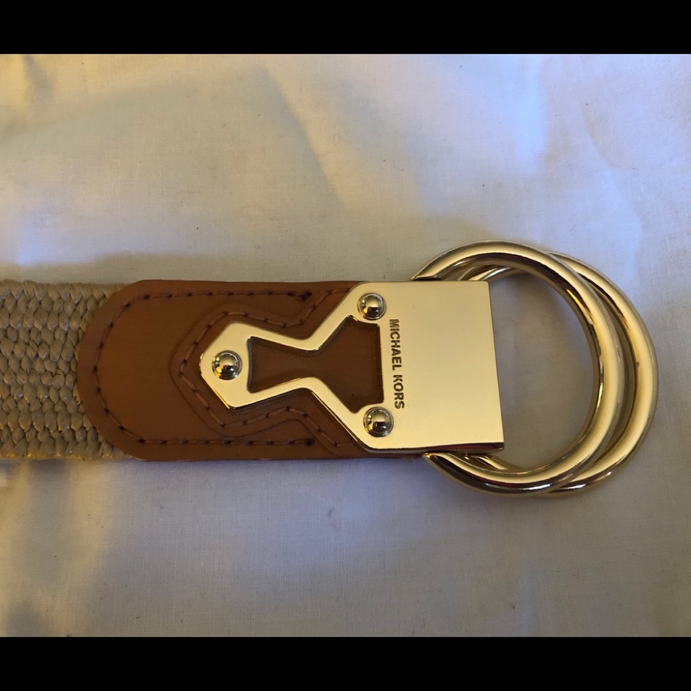 Tan wicker belt